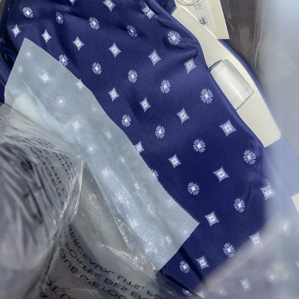Tory Burch Ella Printed Recycled Polyester Tote Bag Purple & White NWT - Picture 9 of 10